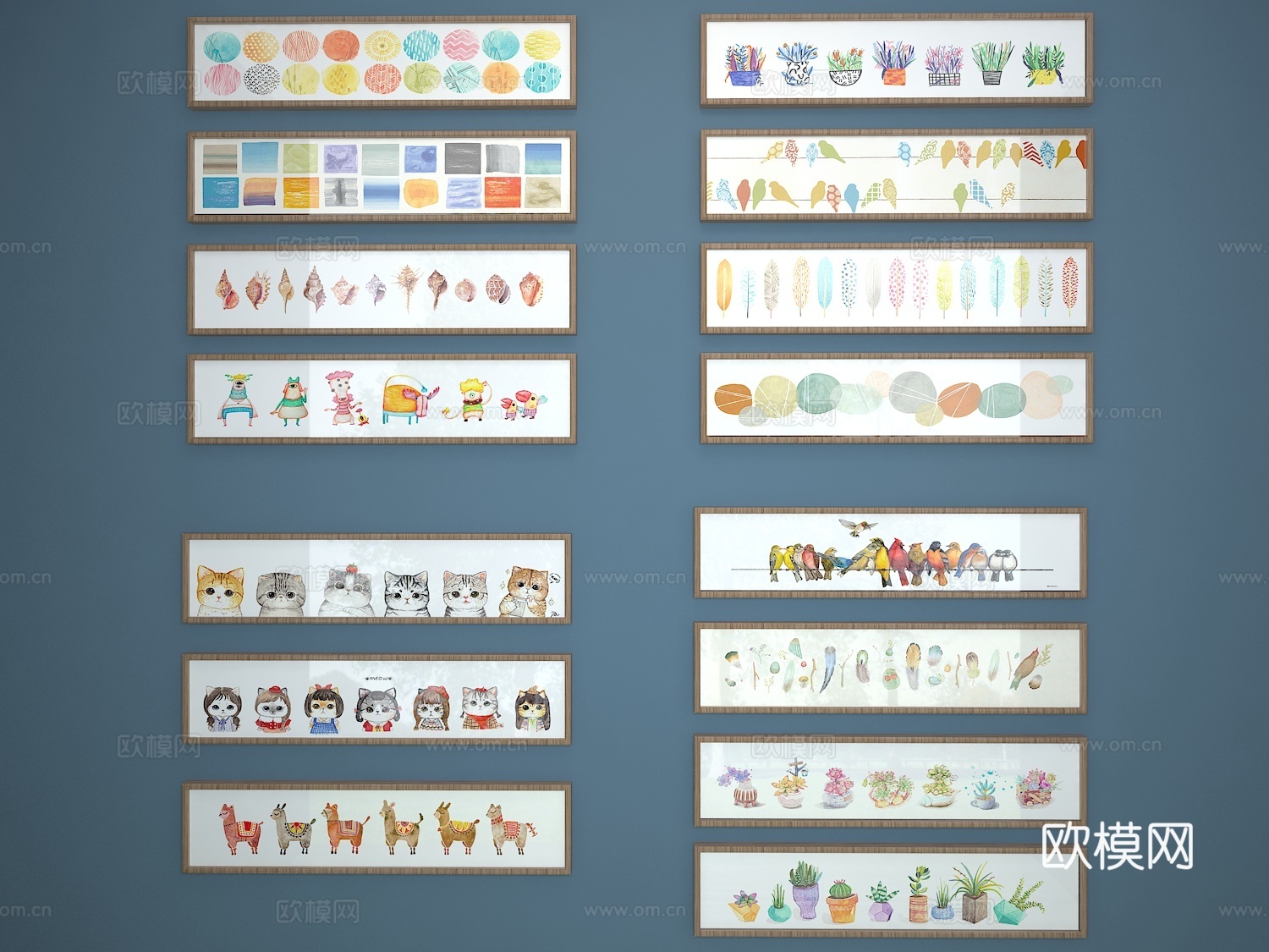 北欧风格装饰画3d模型下载（渲染图2）