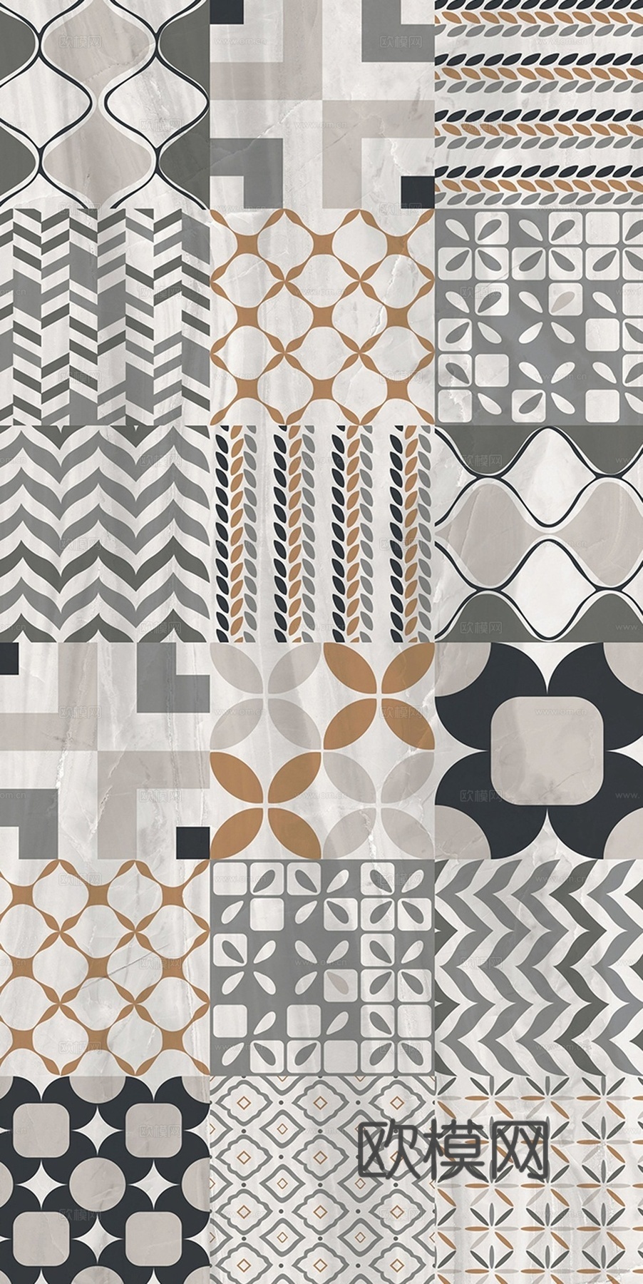 复古碎拼图案花砖瓷砖58