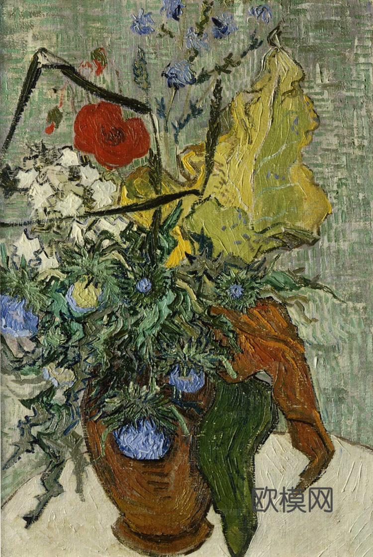梵高后印象派静物绘画作品，现代世界经典名画362 梵高 Wi