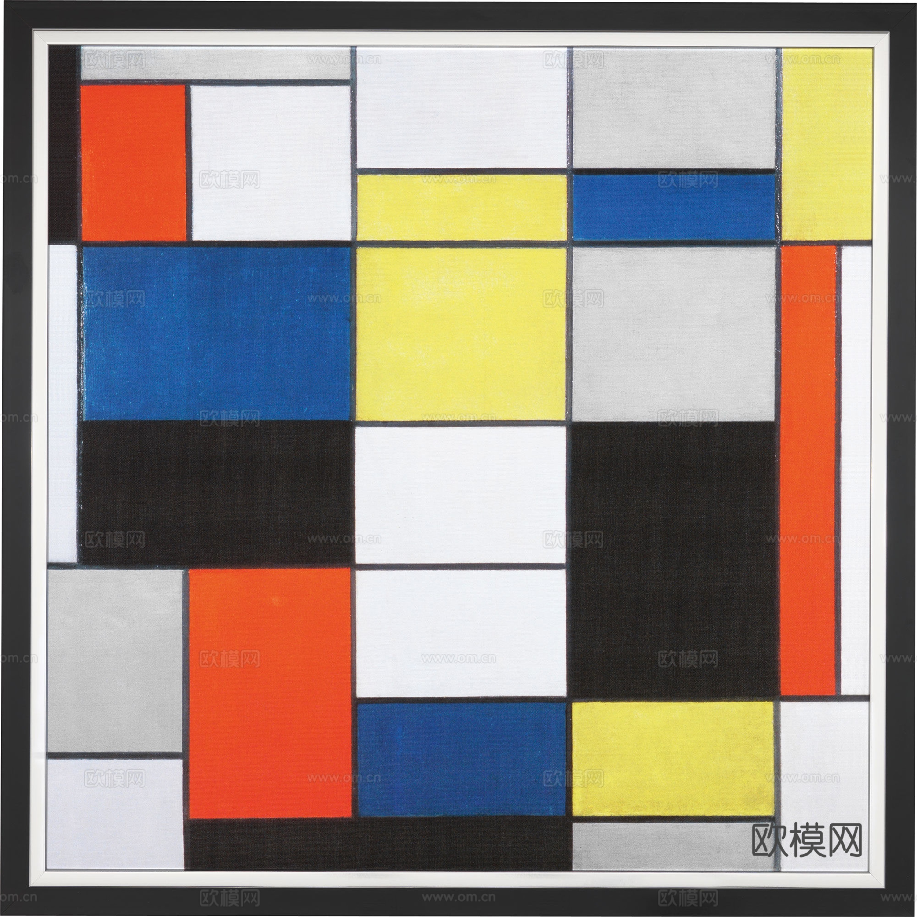 蒙德里安抽象画，风格派抽象画，装饰画60