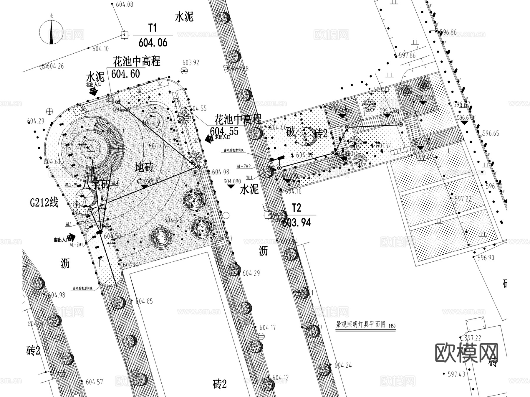金洞乡移民安置点环境乡村社区广场景观CAD施工图cad施工图