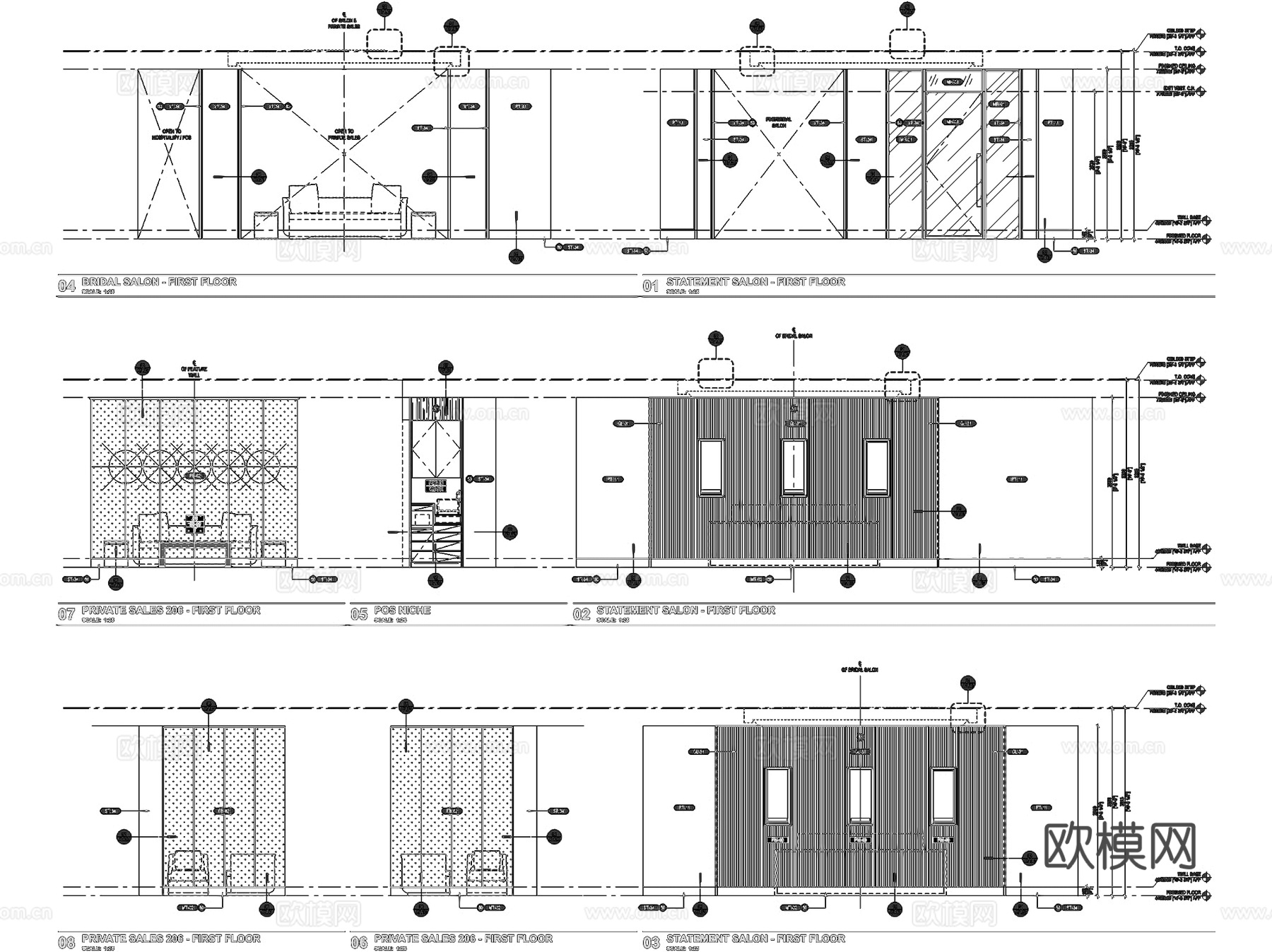 TIFFANY&amp;CO.蒂芙尼珠宝店室内工装CAD施工图cad施工图