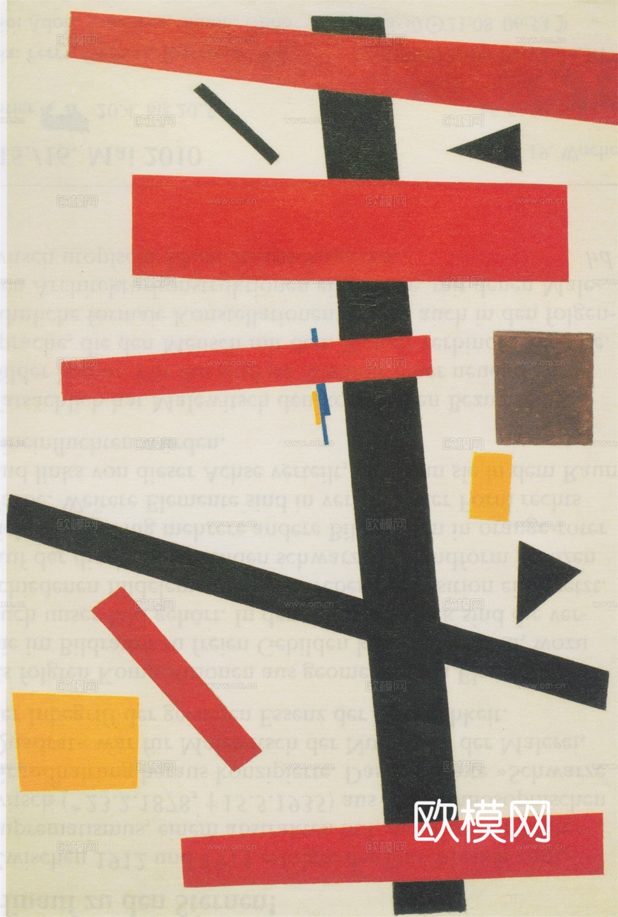 马列维奇抽象画，几何抽象装饰画25下载