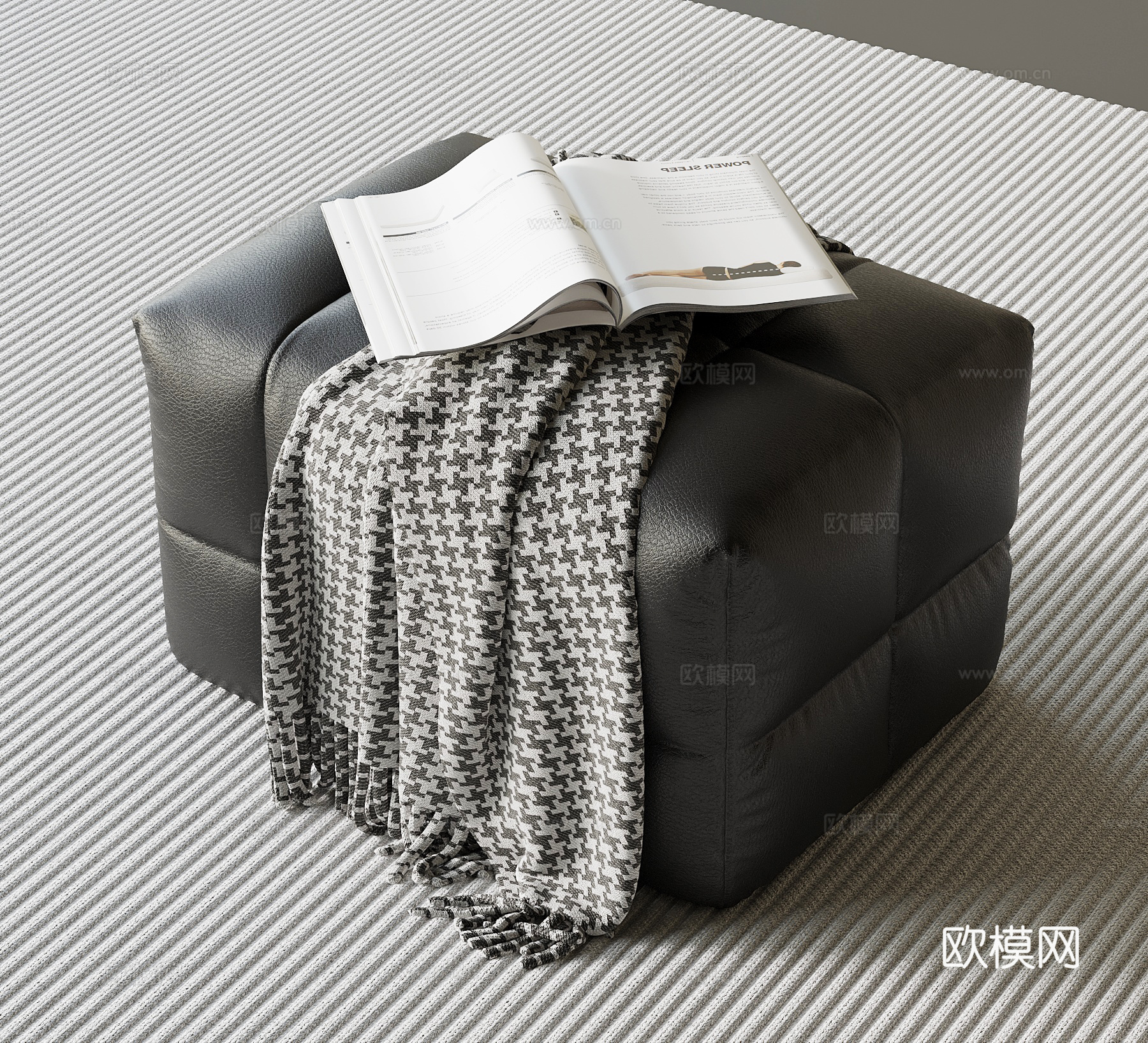 现代意式沙发凳su模型