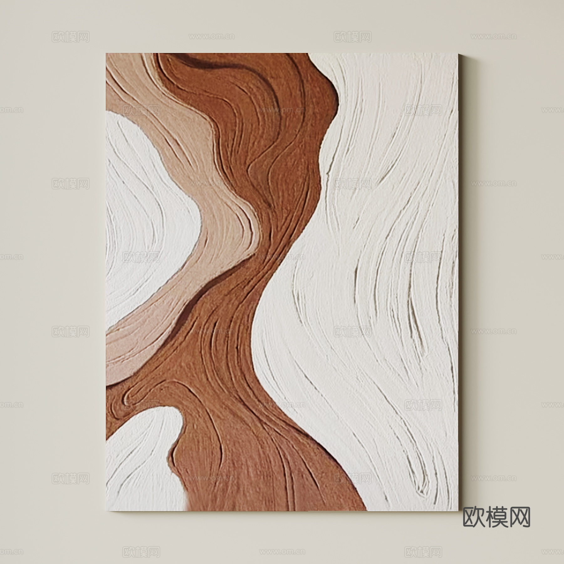 现代中古挂画 油画su模型