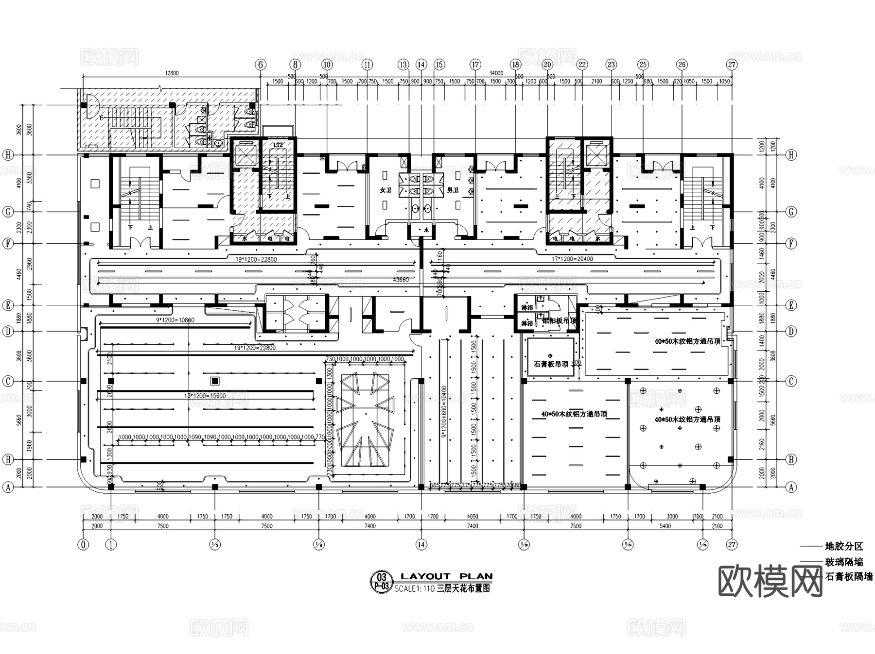 FITNESS健身房室内工装CAD施工图cad施工图