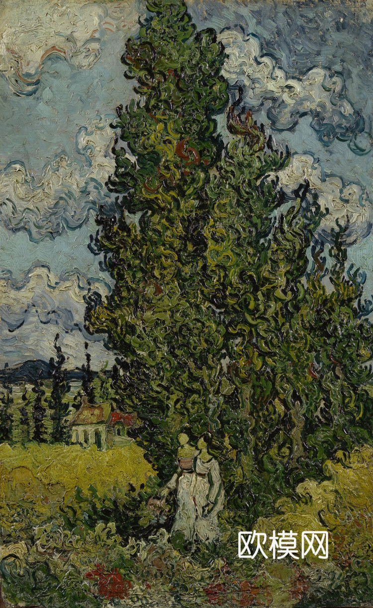 梵高后印象派风景绘画作品，现代世界经典名画036 梵高 Cy