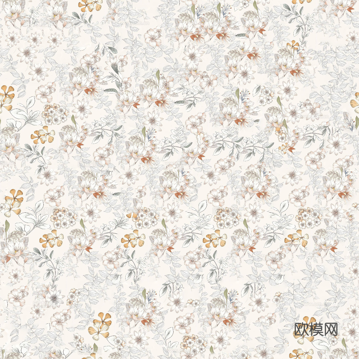 无缝法式花砖贴图