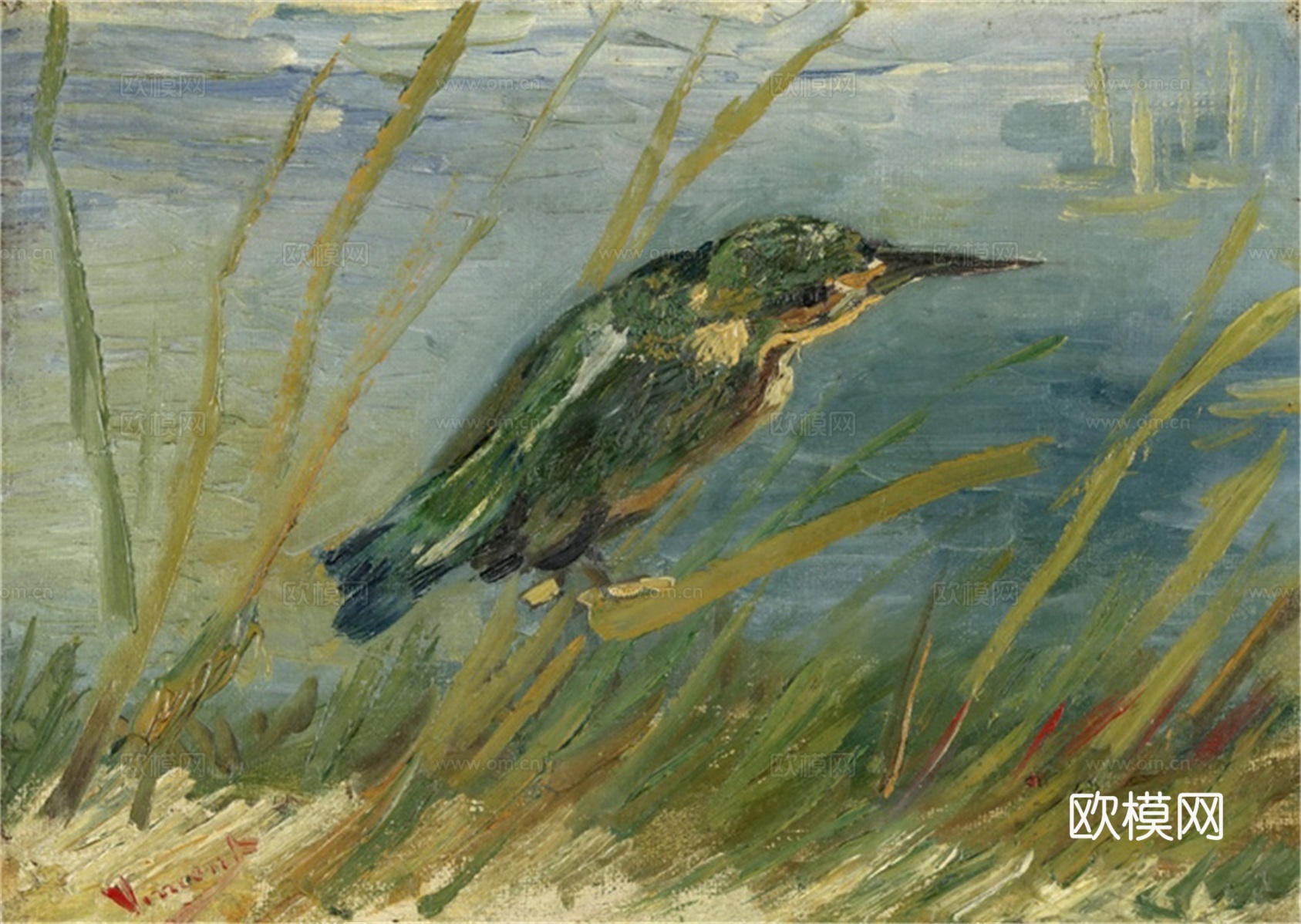 梵高后印象派素描绘画作品，现代世界经典名画586 梵高 Th