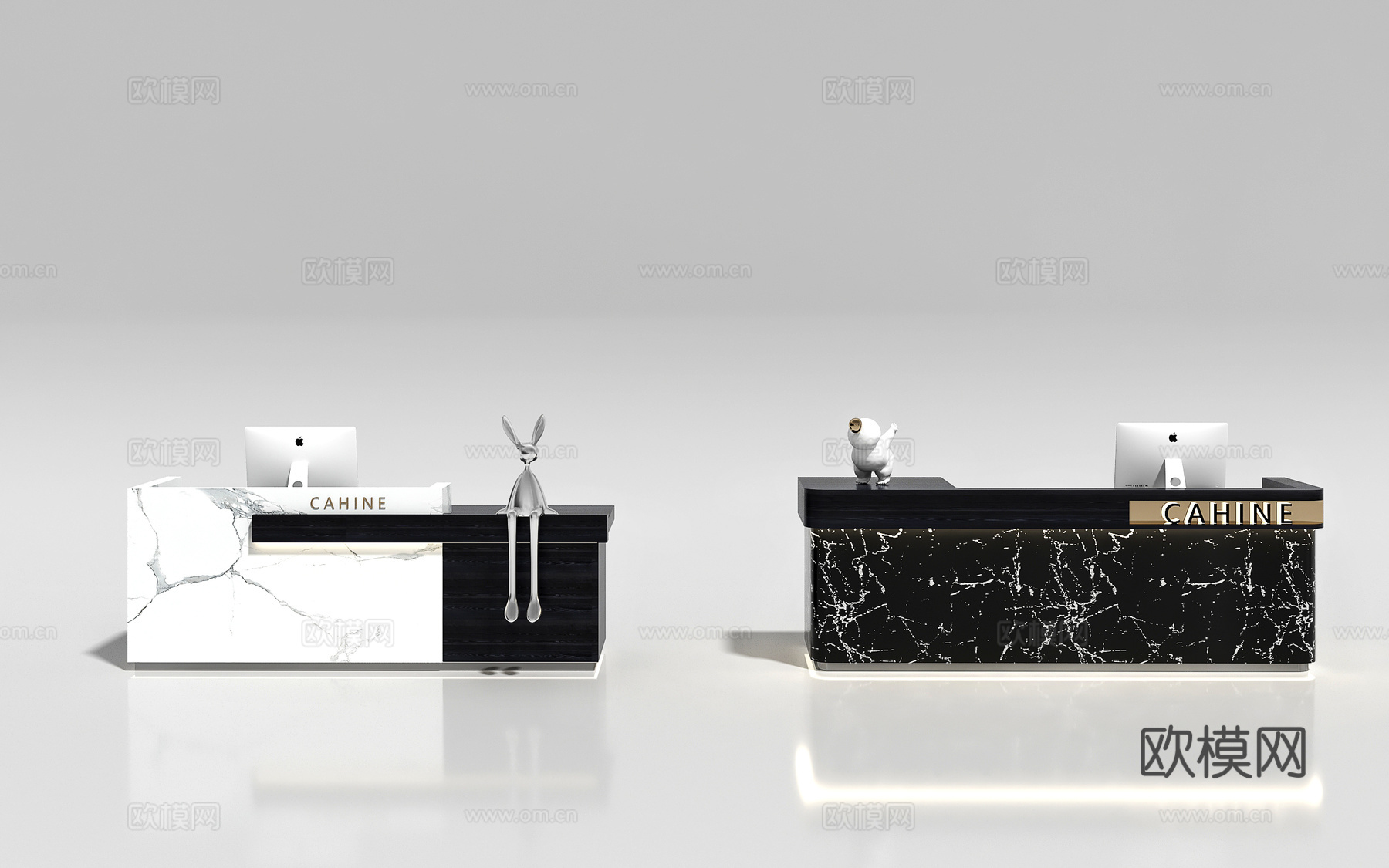办公前台 简约前台 简约收银台 酒店前台  美容院前台su模型