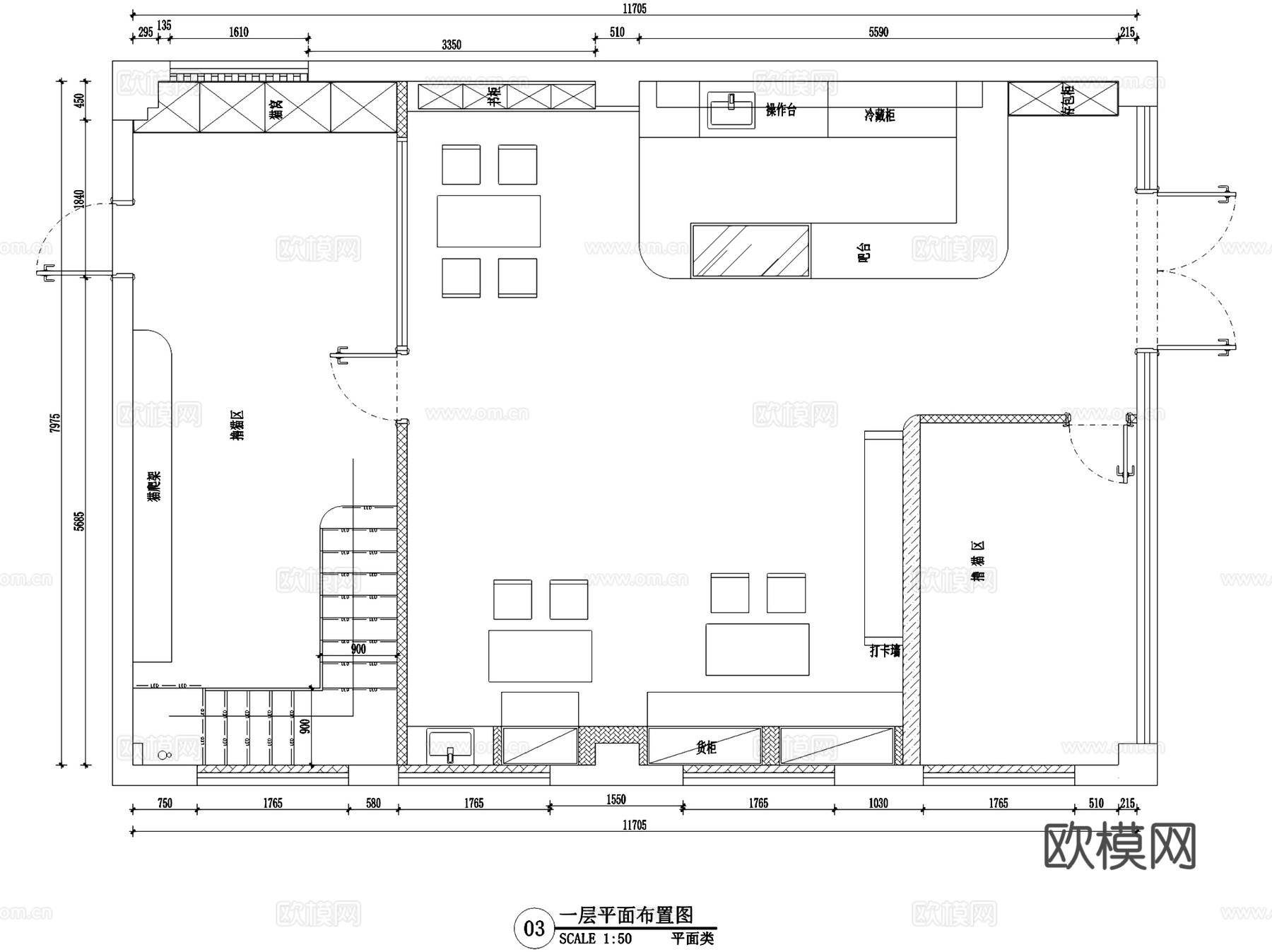 猫咖狗咖宠物用品店室内工装CAD施工图cad施工图