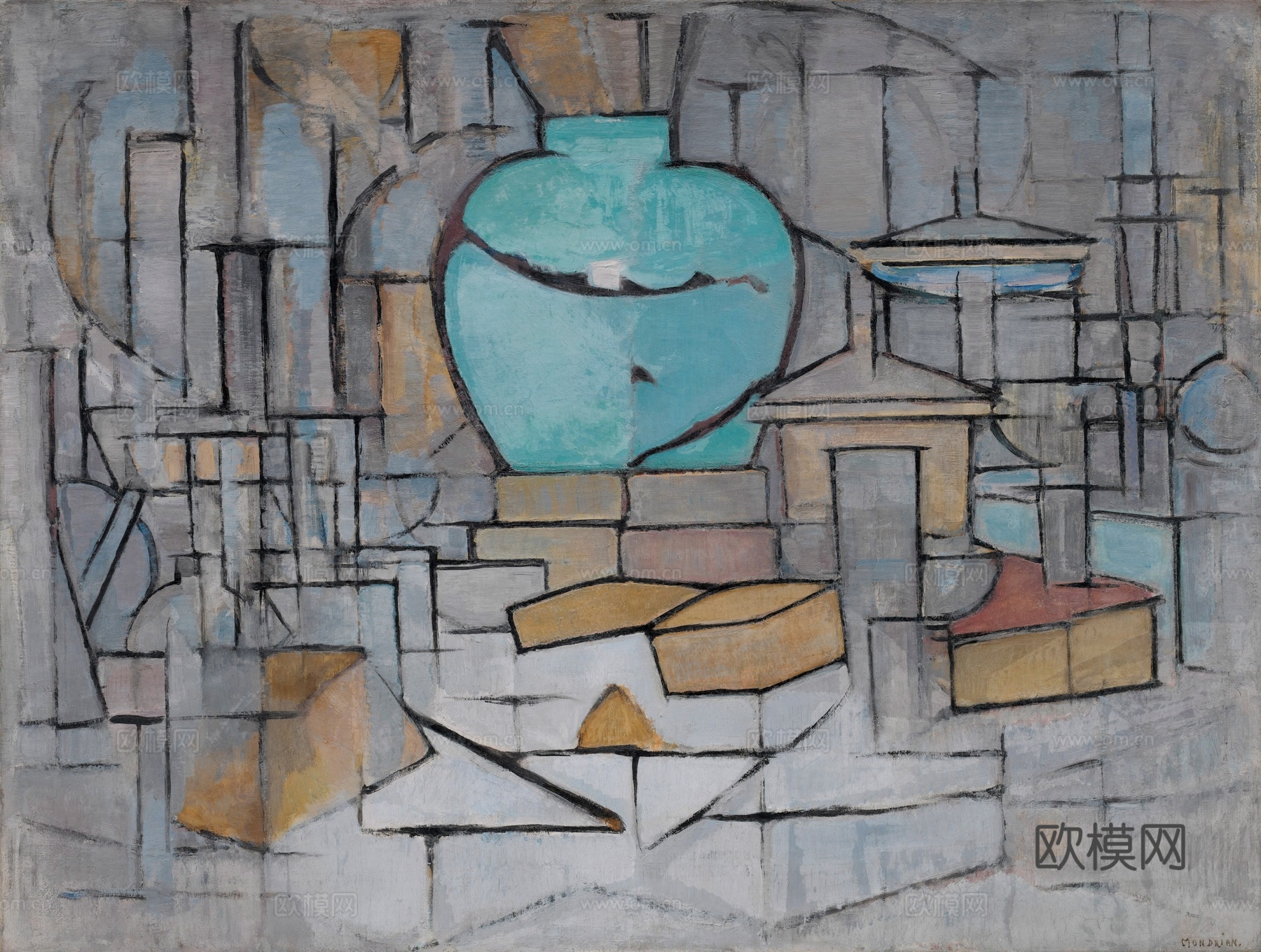 蒙德里安抽象画，风格派抽象画，装饰画11