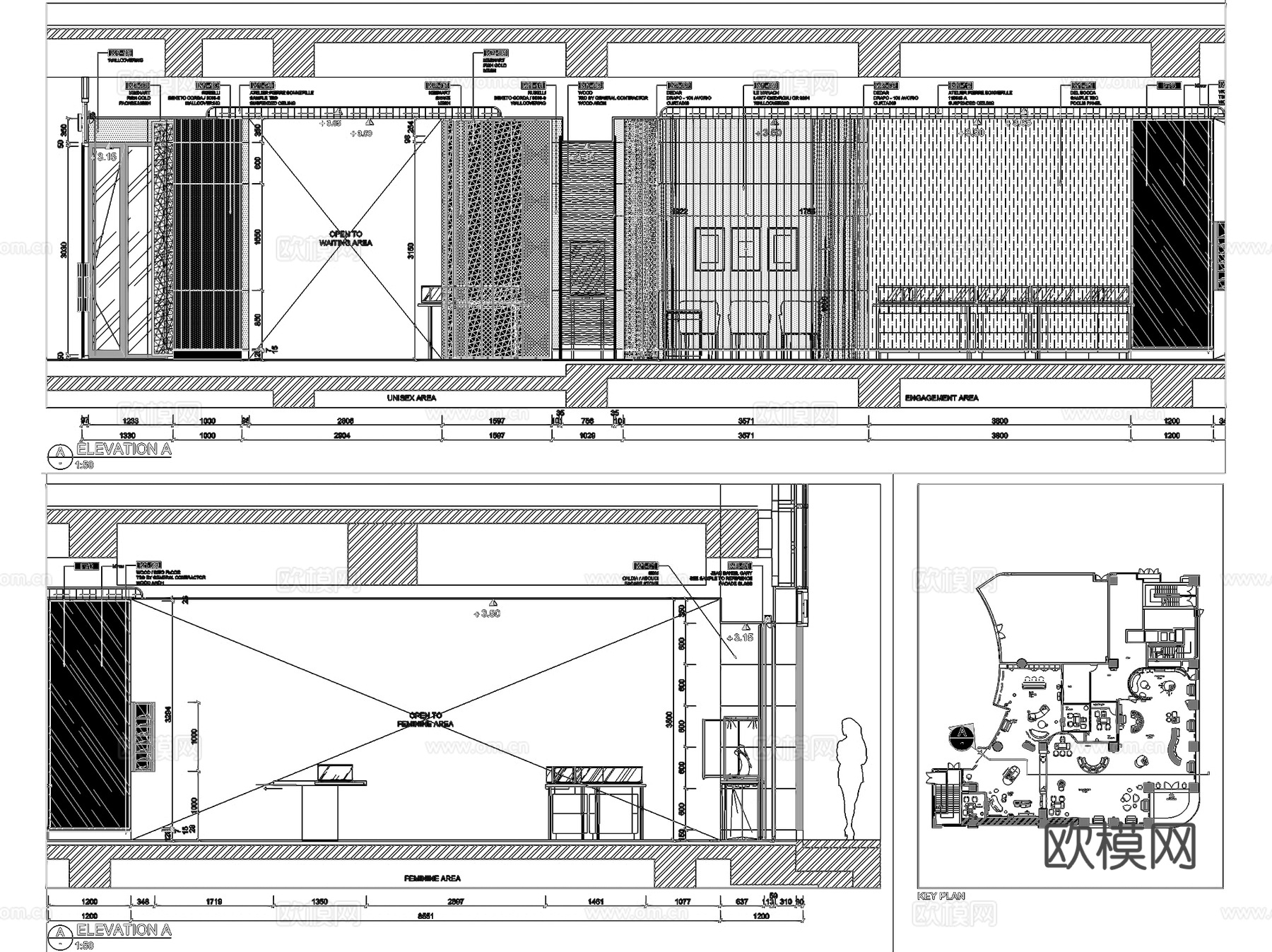 上海Cartier珠宝店室内工装CAD施工图cad施工图