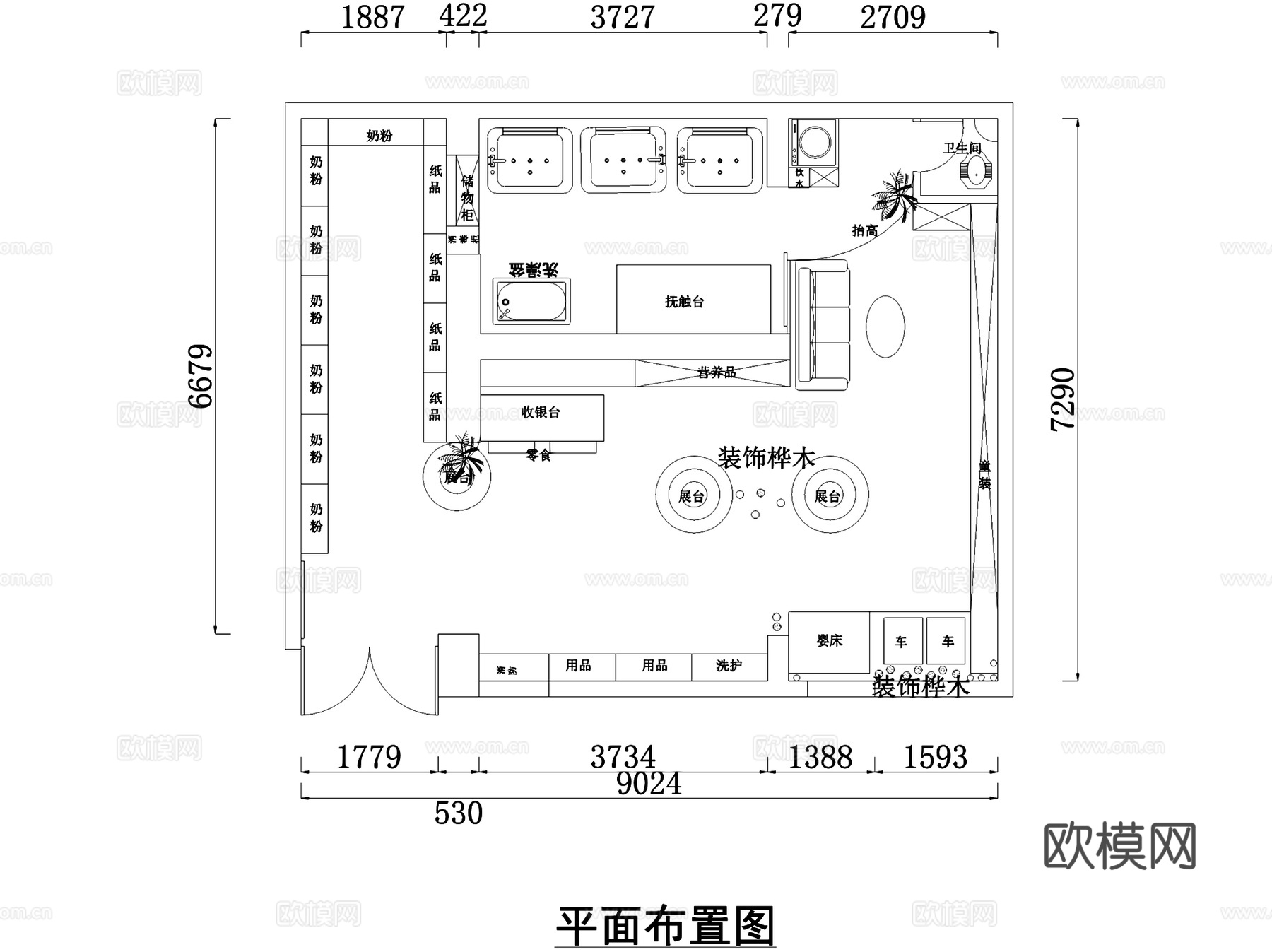 俏宝宝母婴店室内工装CAD施工图cad施工图