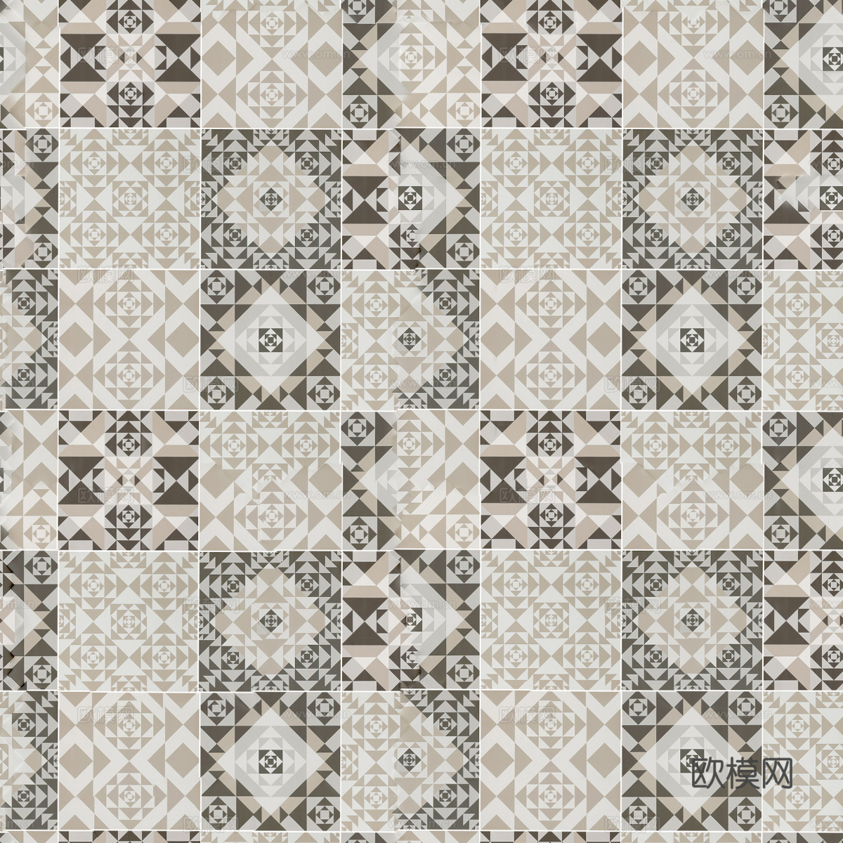 复古碎拼图案花砖瓷砖8