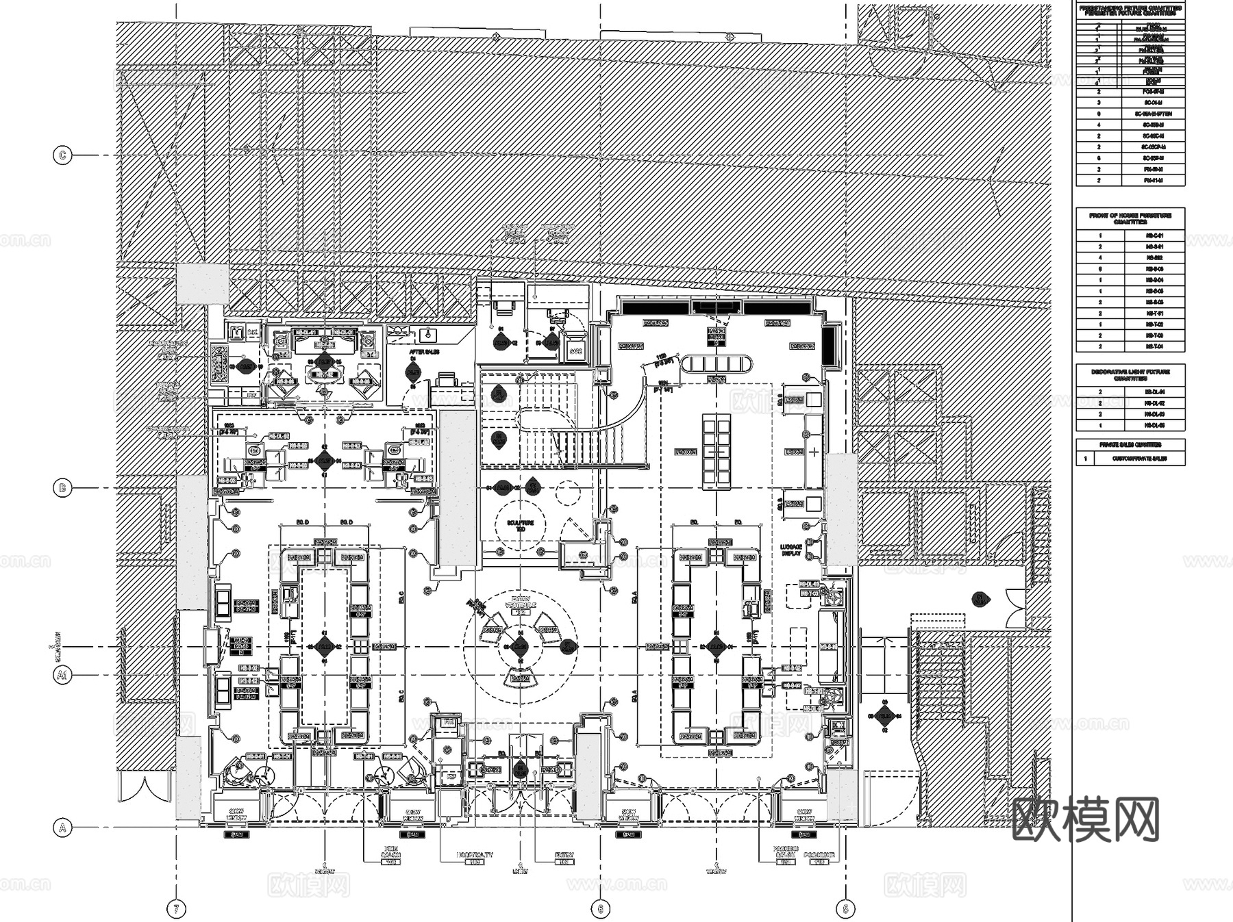 TIFFANY&amp;CO.蒂芙尼珠宝店室内工装CAD施工图cad施工图