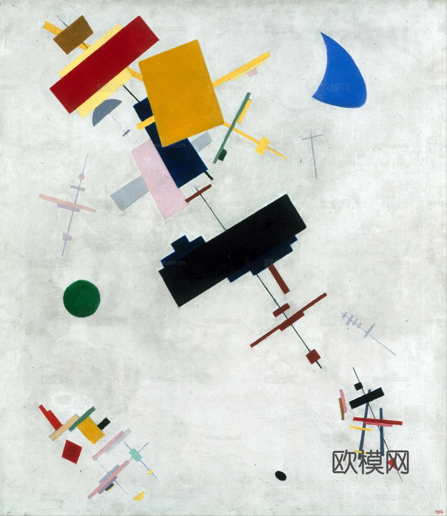 马列维奇抽象画，几何抽象装饰画16