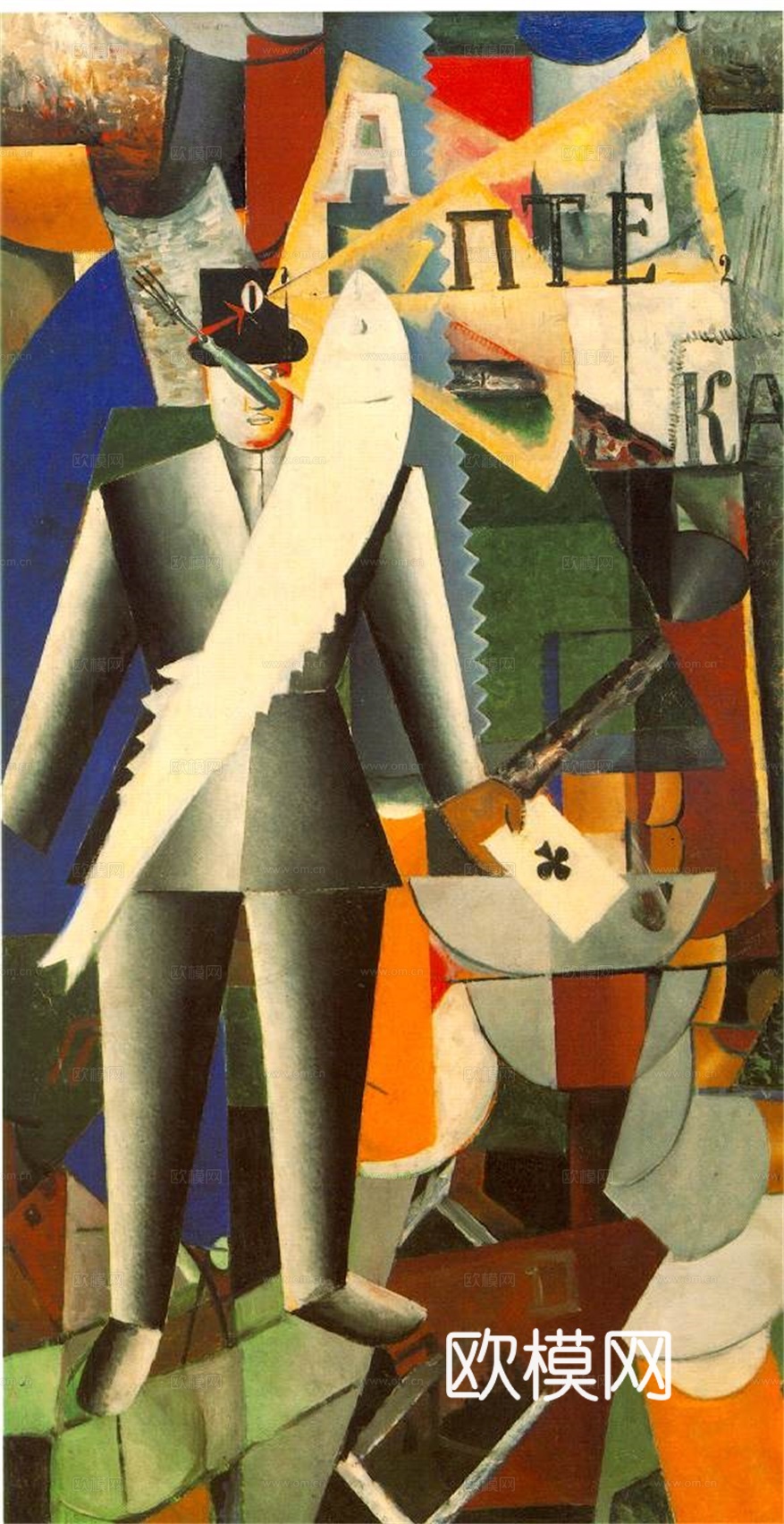 马列维奇抽象画，几何抽象装饰画49