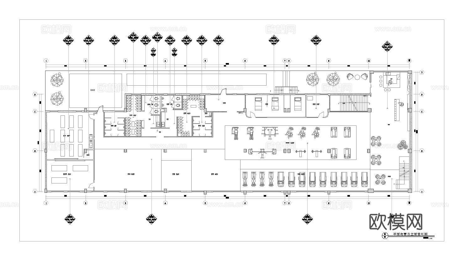 健身房 最新全套施工图 效果图合集cad施工图