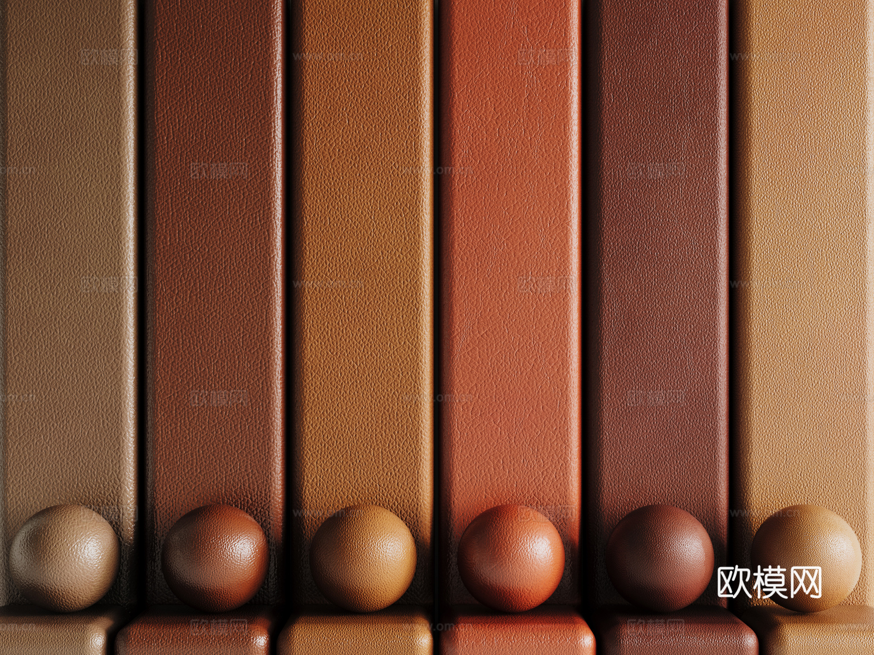 现代皮革 PBR皮革 人造皮su模型
