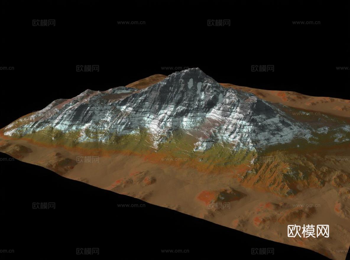 3D地貌地质模型科学可视化 行星地形虚拟现实教学素材 山脉分层侵蚀VR技术展示免费3d模型下载