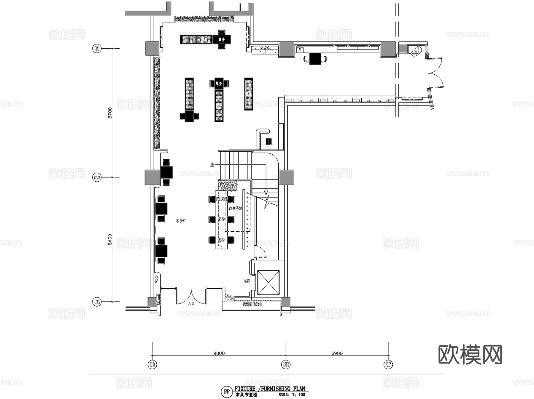 高视眼科眼镜店室内工装CAD施工图cad施工图