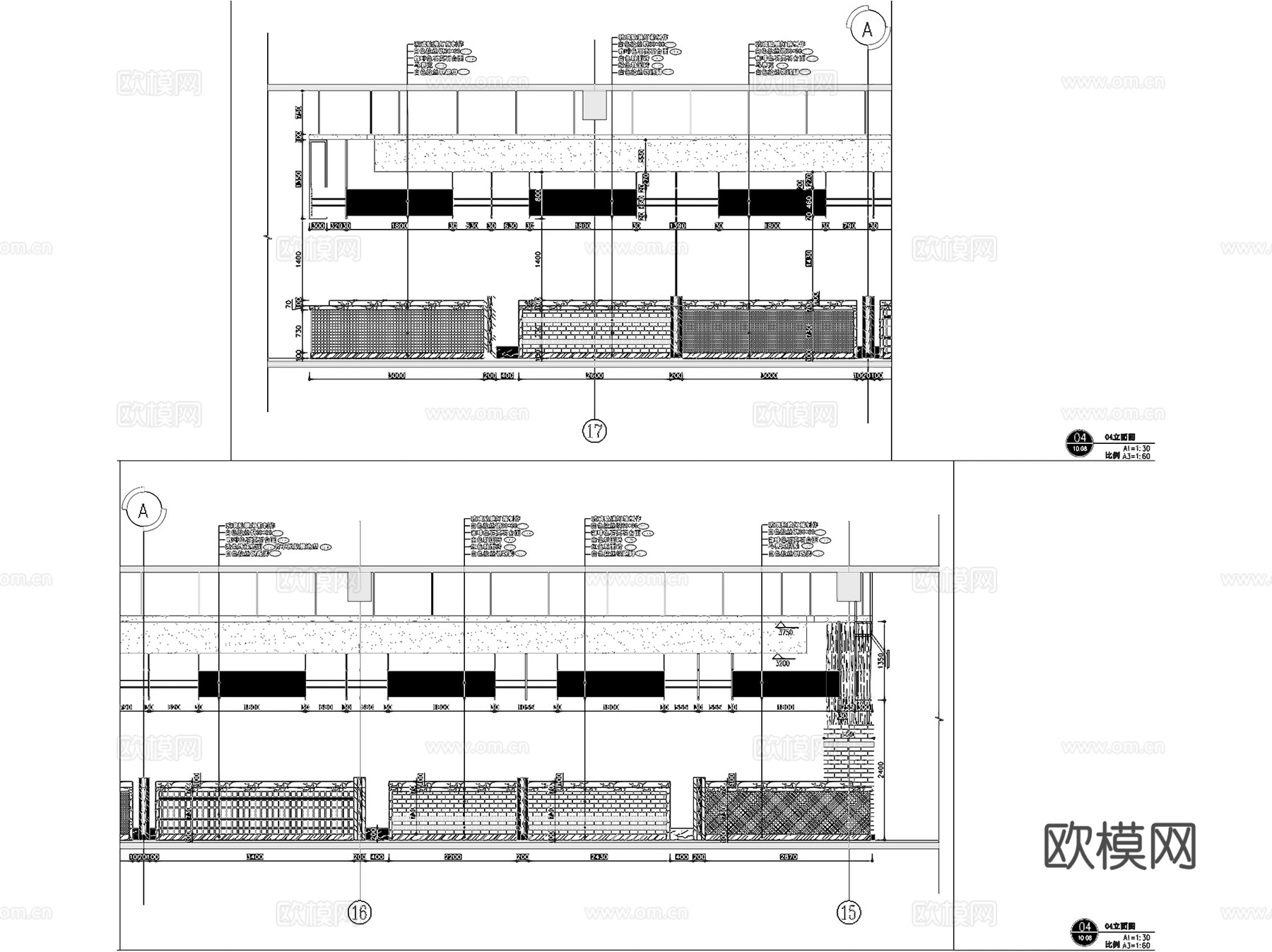 地下小吃街美食广场室内工装CAD施工图cad施工图