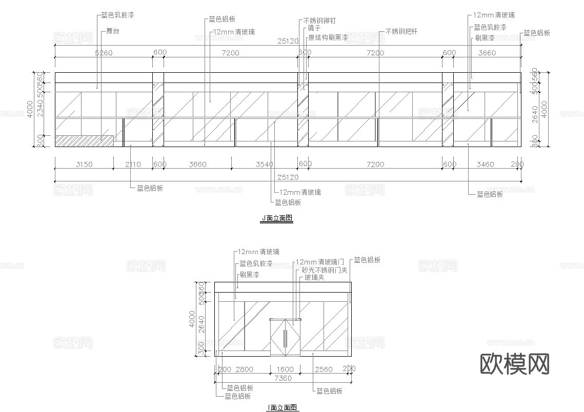 健身房 最新全套施工图cad施工图