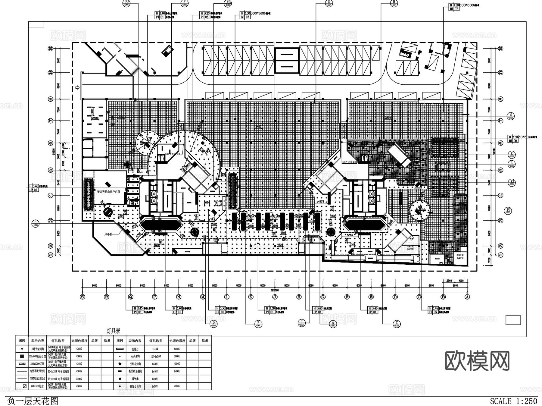 百货商场超市室内装饰设计CAD施工图全套cad施工图