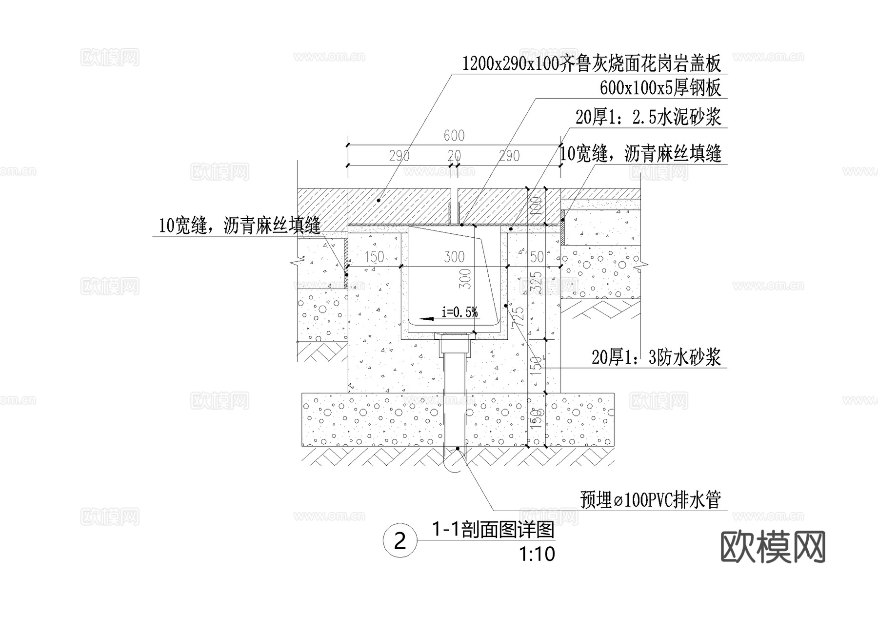 排水沟节点盖板CAD施工图cad施工图