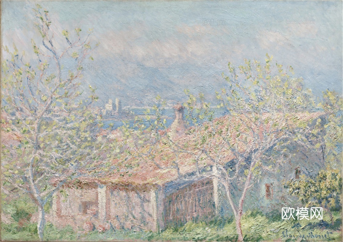 莫奈印象派绘画作品，世界经典名画95安提比斯的园丁之屋 美国