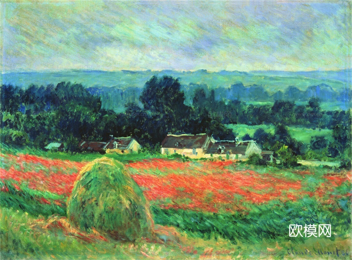 莫奈印象派绘画作品，世界经典名画22吉威尔尼的干草堆