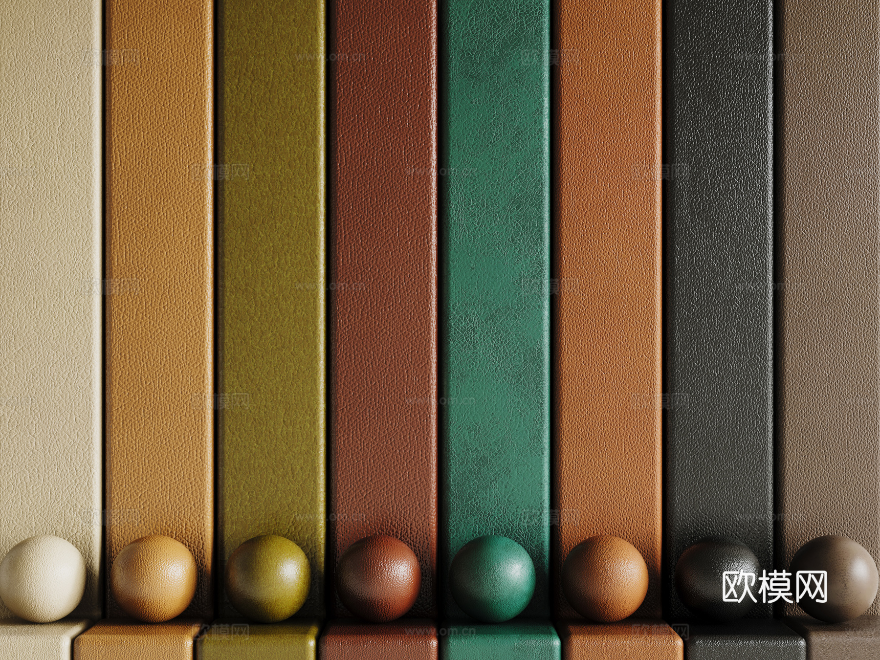 现代皮革 PBR皮革 人造皮su模型