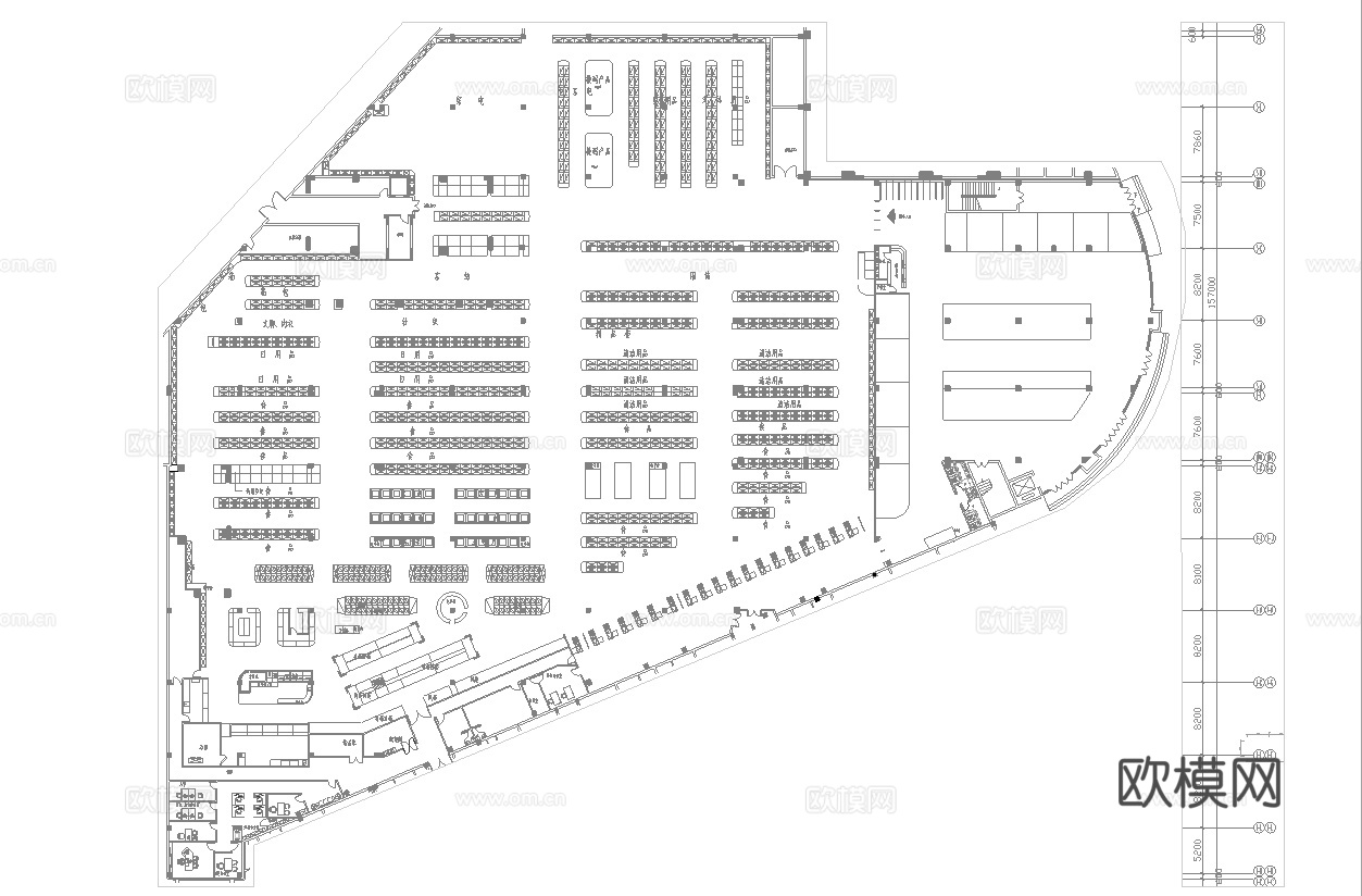 大型超市 最新全套施工图合集cad施工图