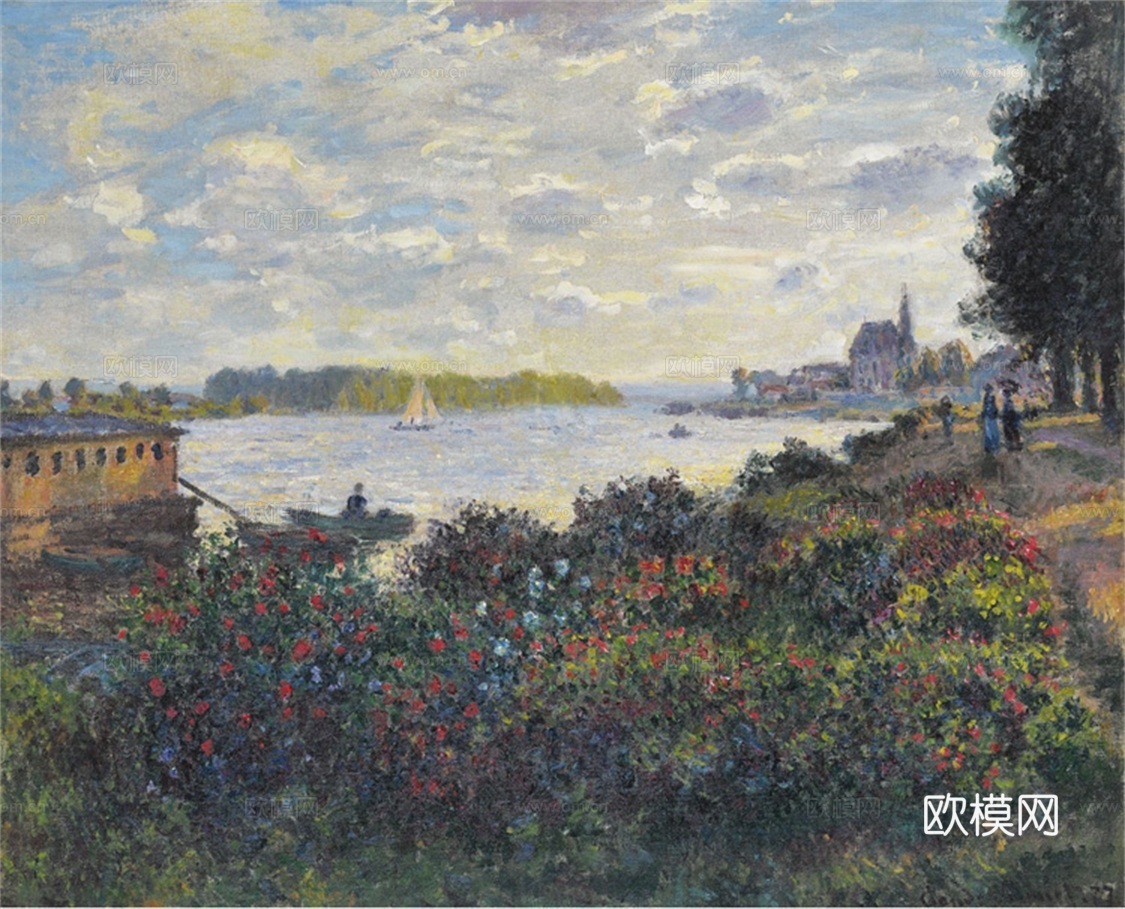 莫奈印象派绘画作品，世界经典名画563The Seine a