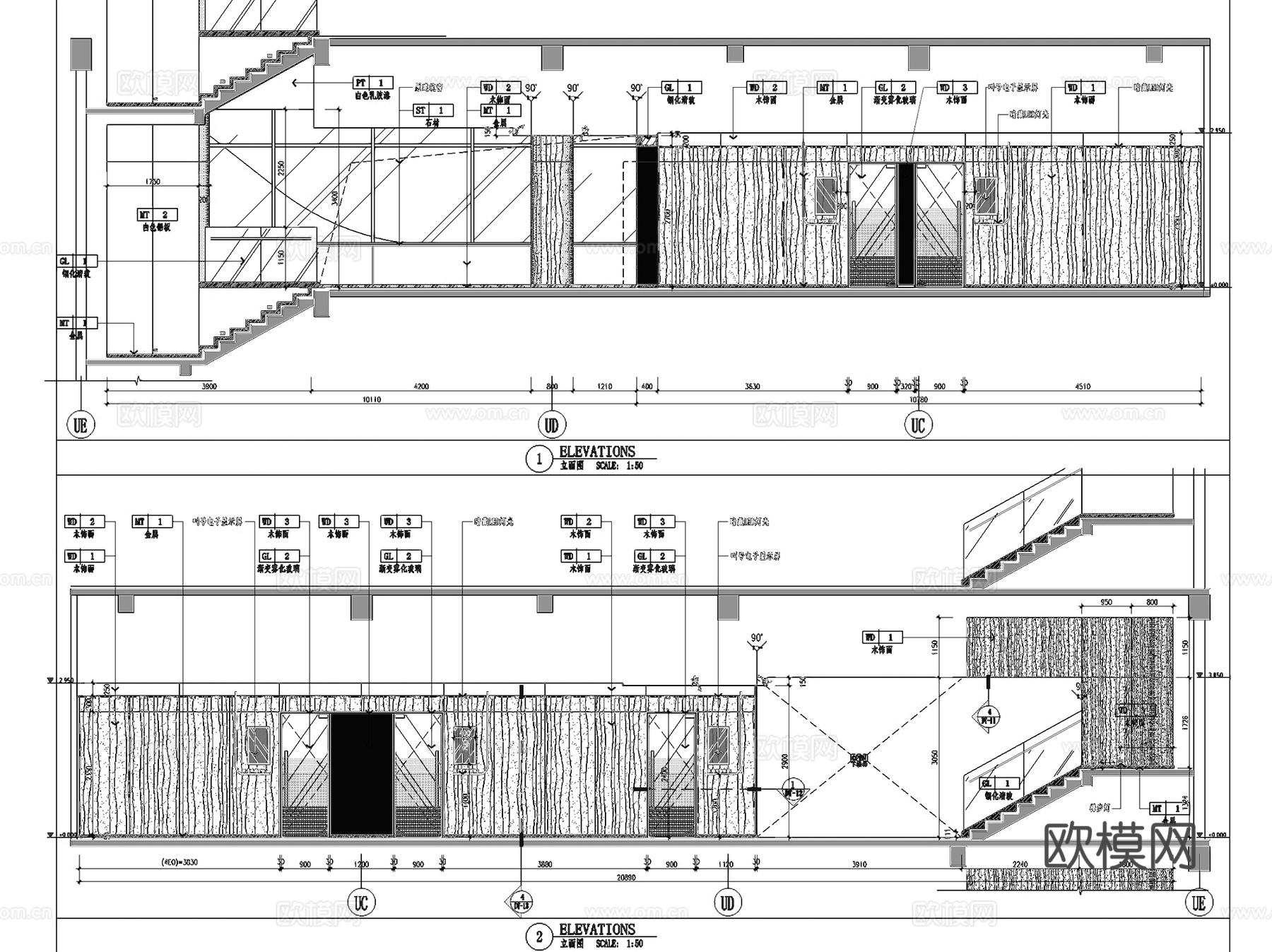 高视眼科眼镜店室内工装CAD施工图cad施工图