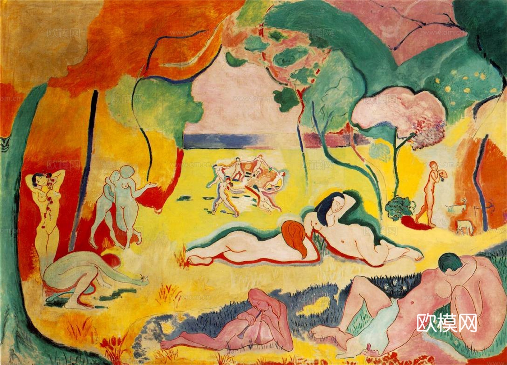马蒂斯野兽派绘画作品，现代世界经典名画，抽象画017 马蒂斯