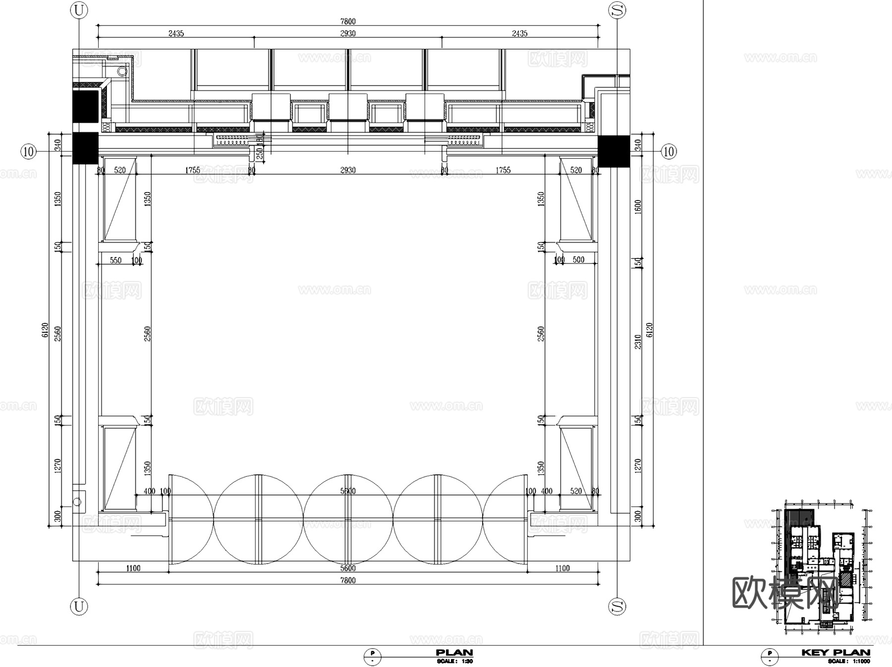 酒店会所休闲书吧阅读室室内工装CAD施工图cad施工图