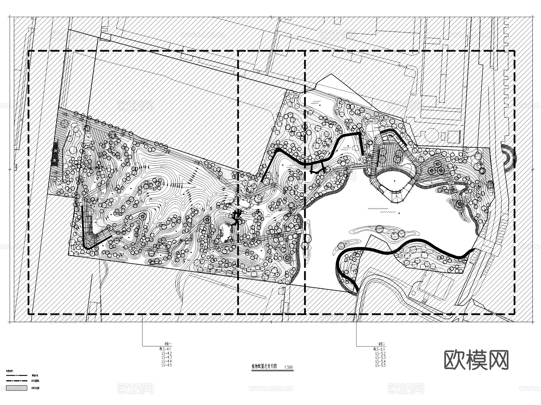 东莞水乡新城洪梅片新庄水庐湿地滨江公园景观CAD施工图cad施工图下载（渲染图4）