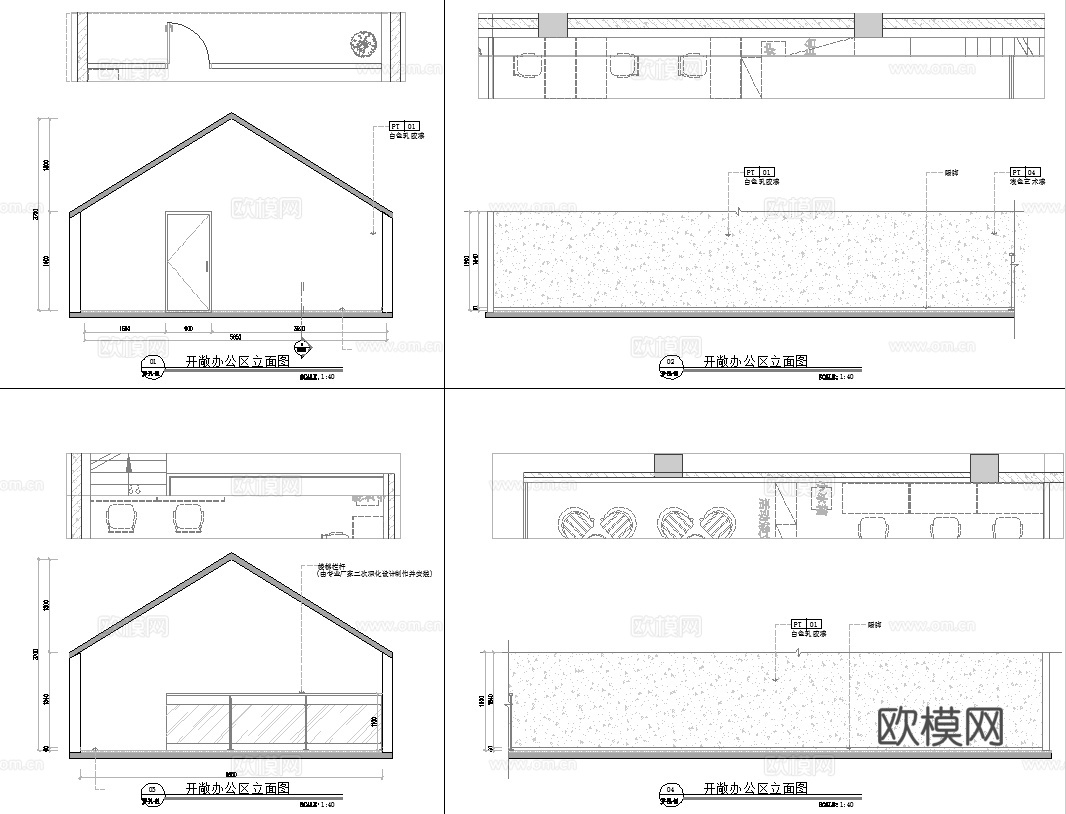 健身房 最新全套施工图 效果图合集cad施工图
