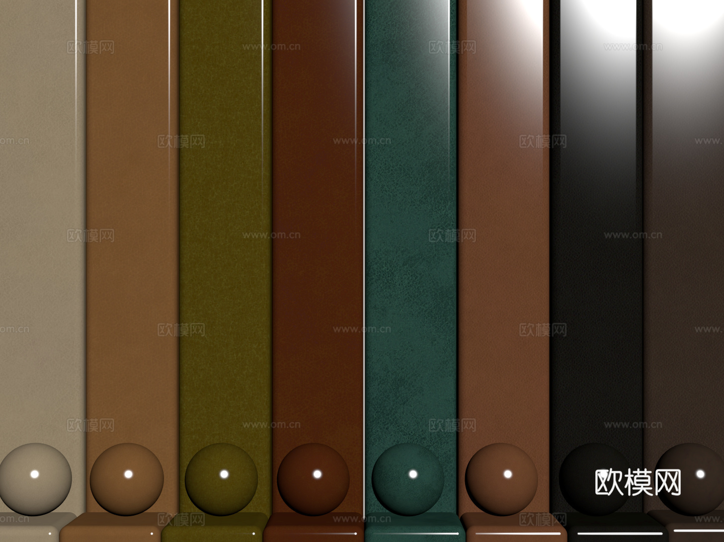 现代皮革 PBR皮革 人造皮su模型