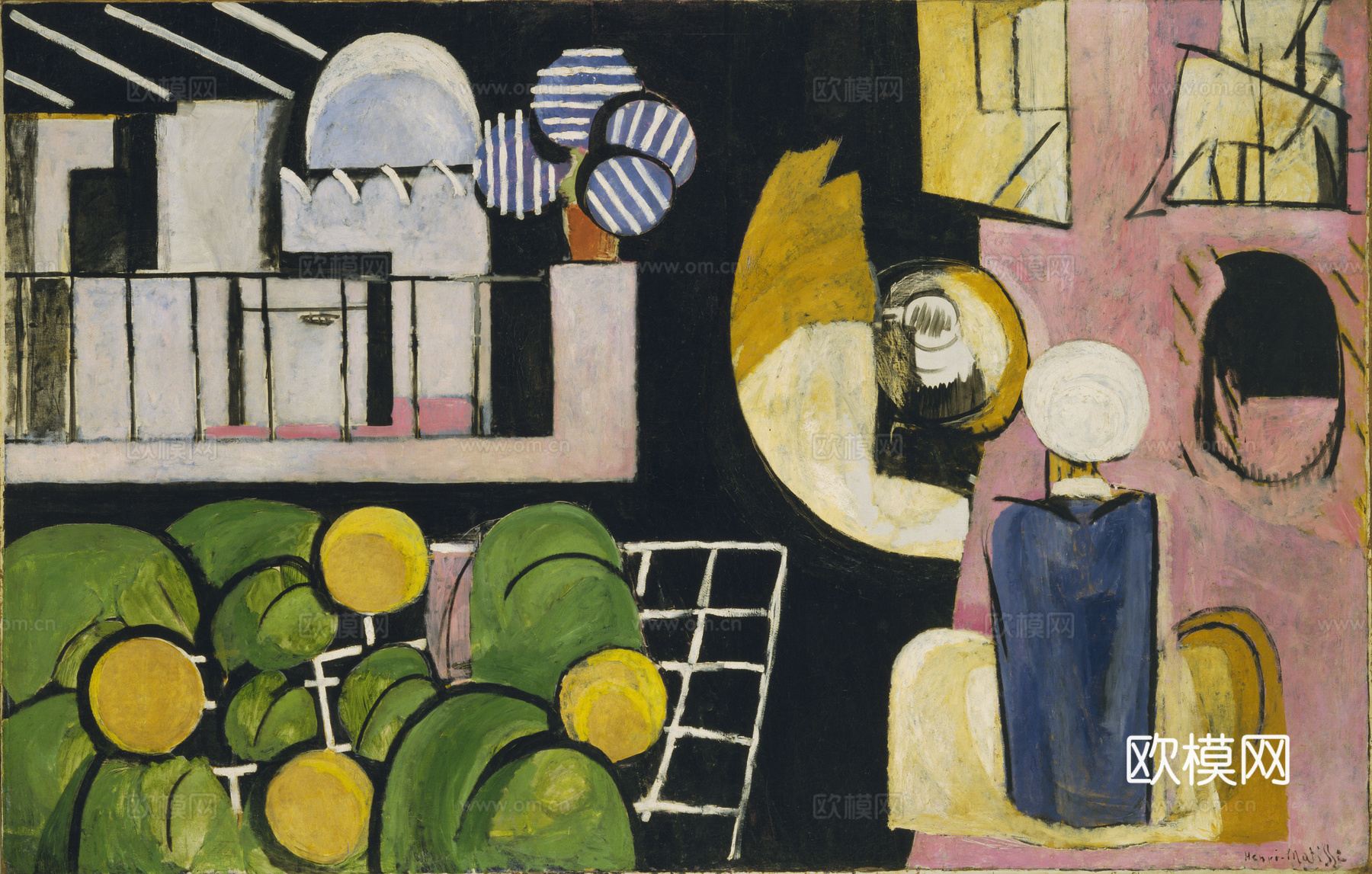 马蒂斯野兽派绘画作品，现代世界经典名画，抽象画014 马蒂斯