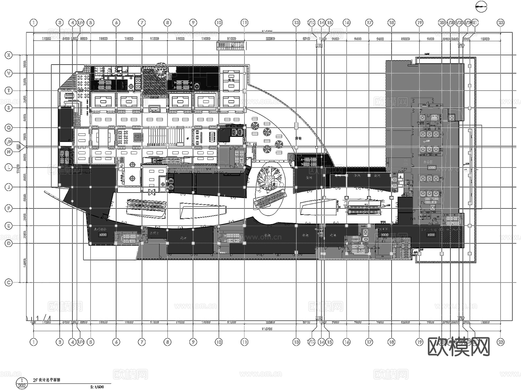 成都九方书店室内工装CAD施工图cad施工图