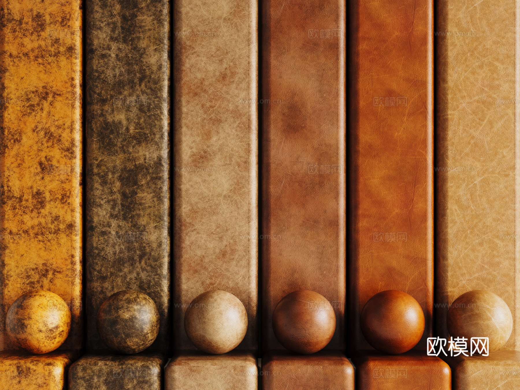 现代皮革 PBR皮革 人造皮su模型