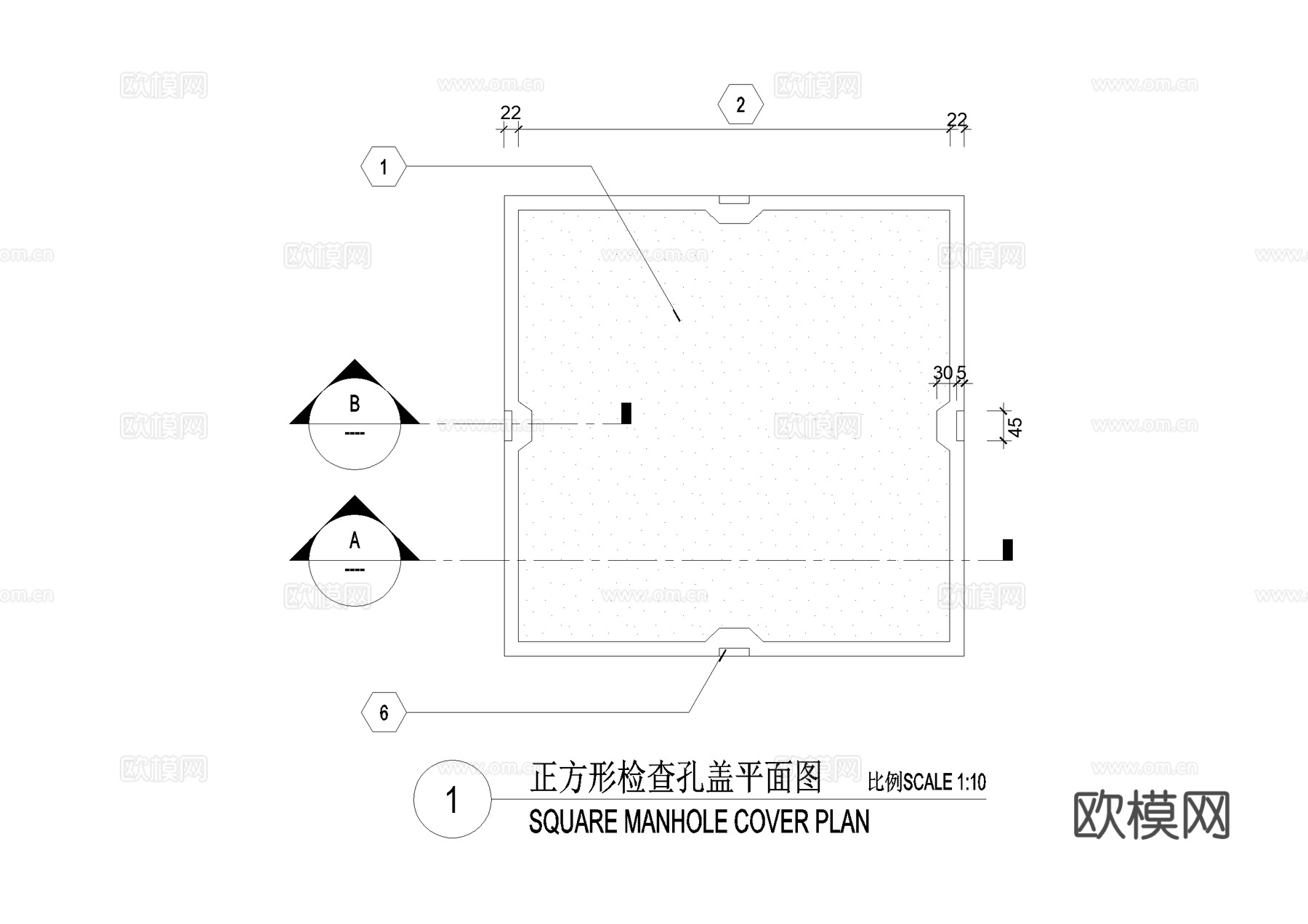 检查孔盖硬质井盖节点 CAD施工图cad施工图