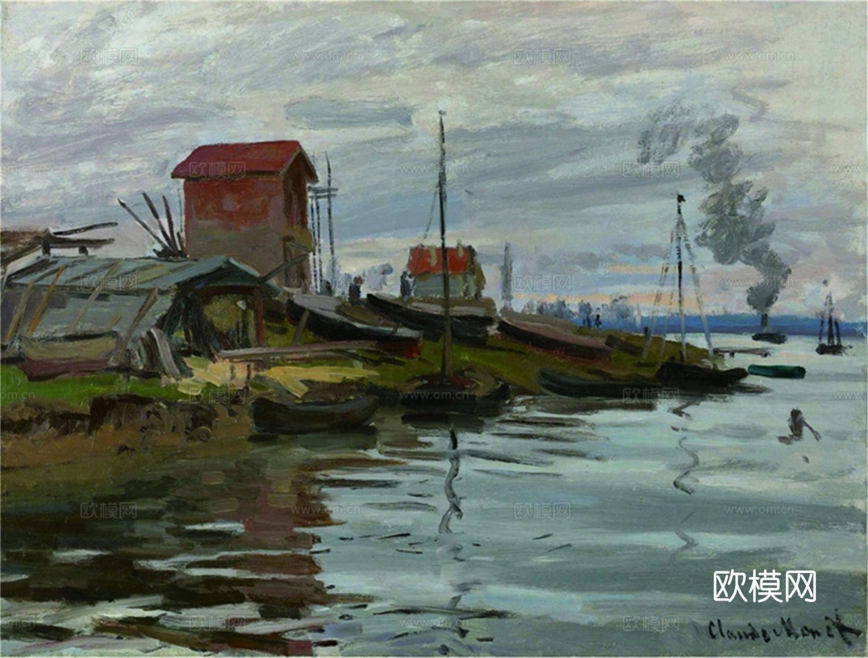 莫奈印象派绘画作品，世界经典名画492The Seine a