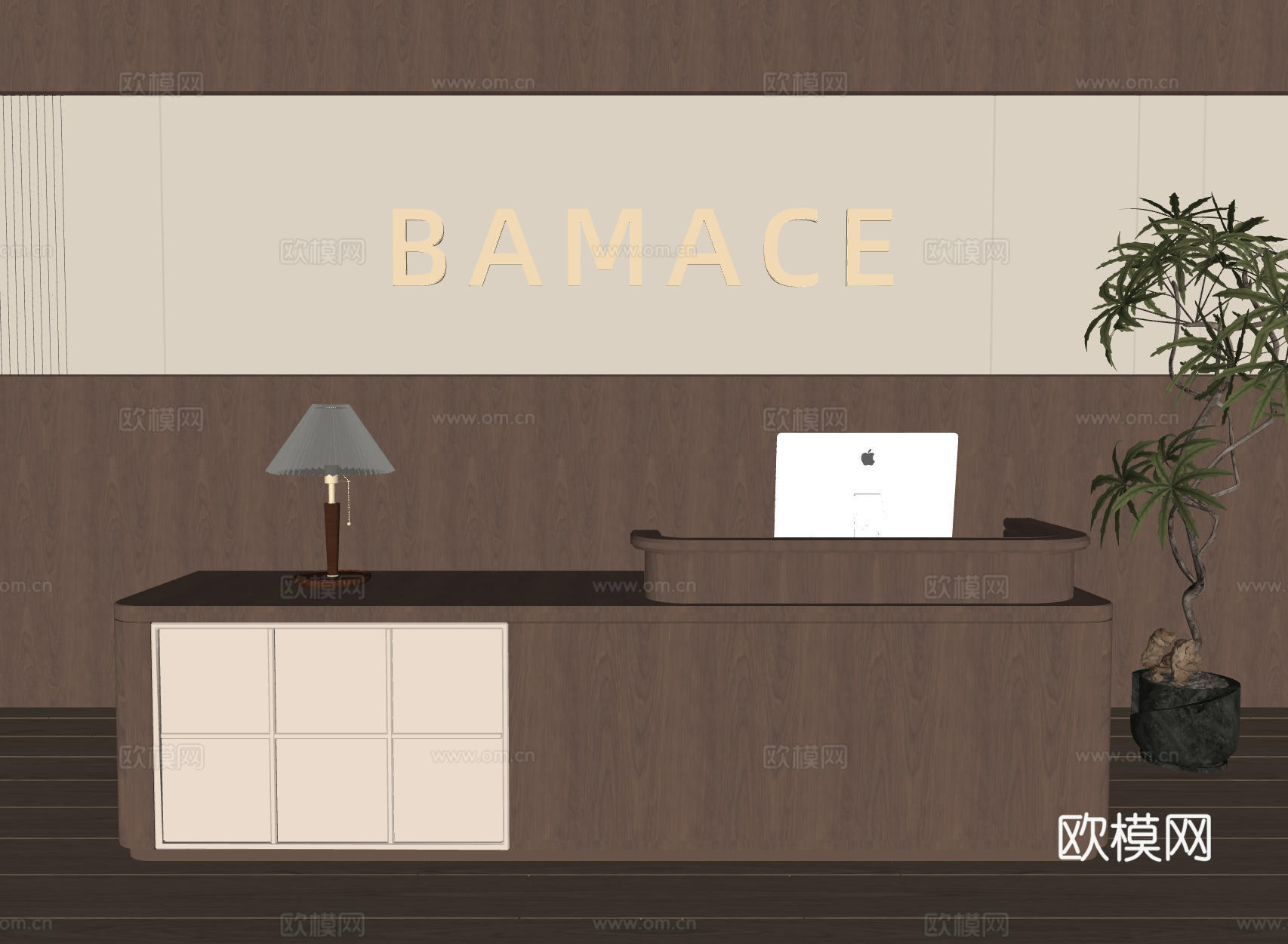 民宿前台   酒店前台  美容院前台  办公室前台su模型