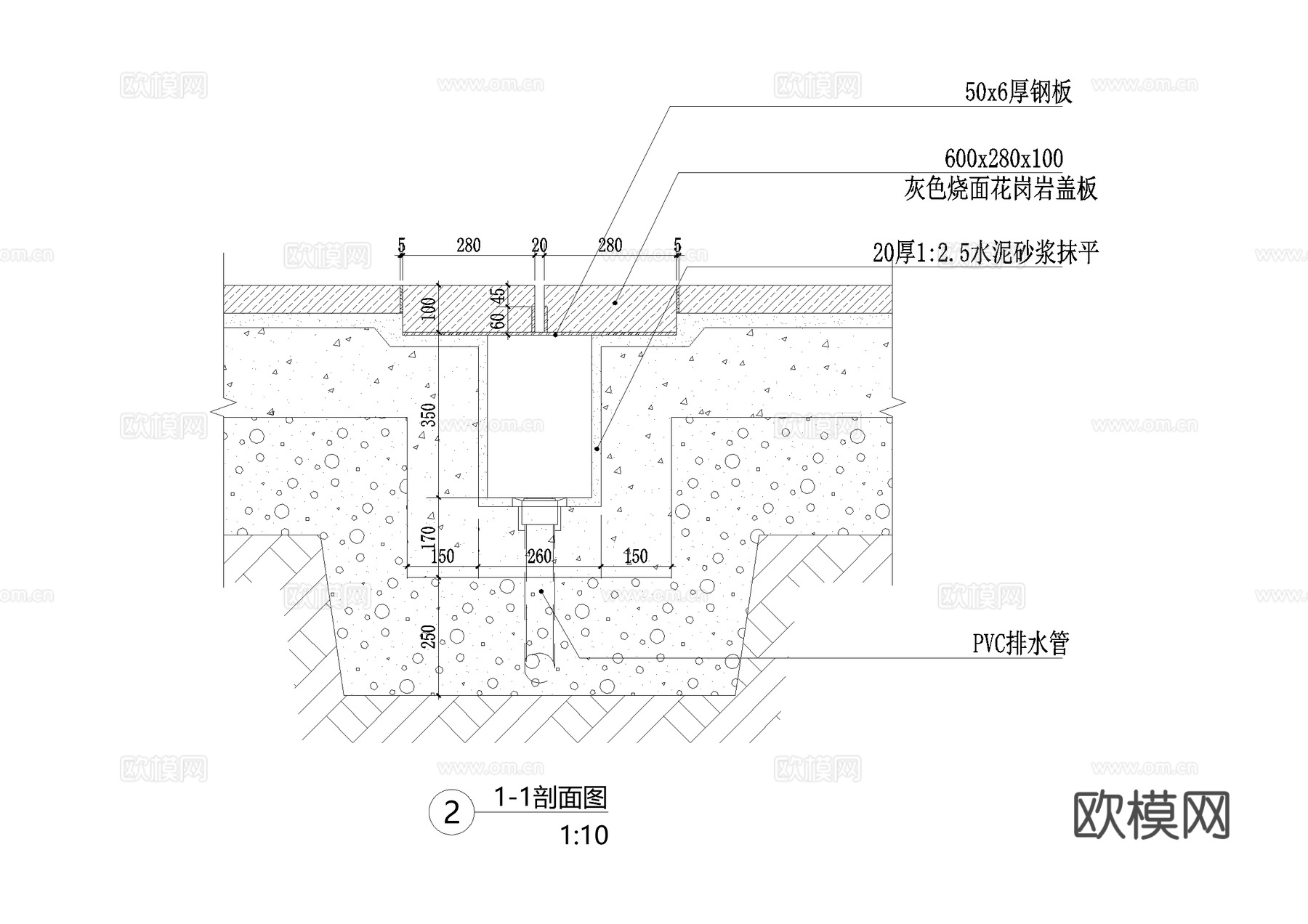 雨水口排水沟节点CAD施工图cad施工图