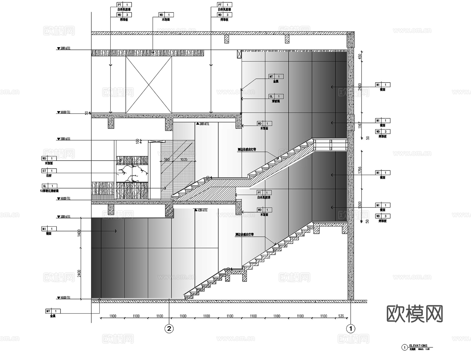 亨达利眼镜店室内工装CAD施工图cad施工图