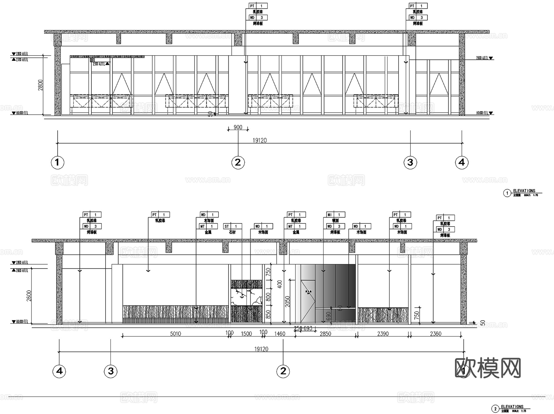 亨达利眼镜店室内工装CAD施工图cad施工图